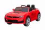 Kinder-Elektroauto Chevrolet Camaro, rot, Originallizenz, 12V Batterie, öffnende Türen, Sitzfläche aus Kunstleder, 2x 35W Motor, LED-Leuchten, 2,4-GHz Fernbedienung, Weiche EVA-Räder, Sanftanlauf