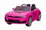 Kinder-Elektroauto Chevrolet Camaro, rosa, Originallizenz, 12V Batterie, öffnende Türen, Sitzfläche aus Kunstleder, 2x 35W Motor, LED-Leuchten, 2,4-GHz Fernbedienung, Weiche EVA-Räder, Sanftanlauf